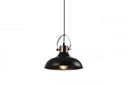 Decor Mees zwart metalen hanglamp met kapbevestiging in vorm petroleumlamp 2363