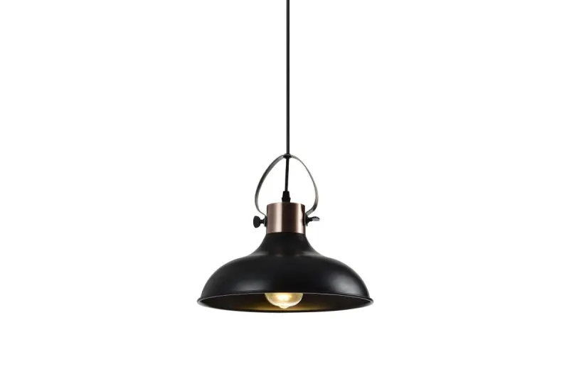 Decor Mees zwart metalen hanglamp met kapbevestiging in vorm petroleumlamp 2363