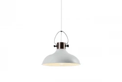 Decor Mees wit metalen hanglamp met kapbevestiging in vorm petroleumlamp 2332
