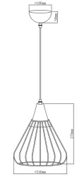 Decor Tess goud metalen kegelvormige draadhanglamp 2516