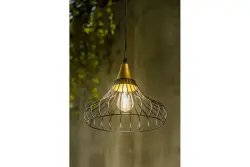 Decor Lotte zwarte kegelvormige vintage draadhanglamp 2622