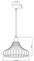 Decor Lotte blauwe kegelvormige vintage draadhanglamp 2660