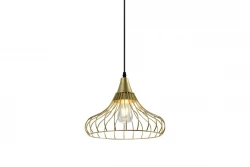 Decor Lotte gouden kegelvormige vintage draadhanglamp 2646