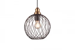 Decor Viela zwarte draadvormige metalen hanglamp bolvorm doorsnee 25 cm 6972