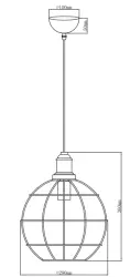 Decor Viela oud gouden draadvormige metalen hanglamp bolvorm doorsnee 29 cm 7016
