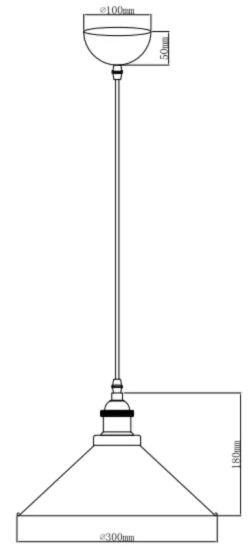 Decor Mani zwart gouden metalen hanglamp doorsnee 30 cm 4076