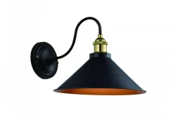 Decor Mani zwart gouden metalen wandlamp doorsnee 22 cm 4052