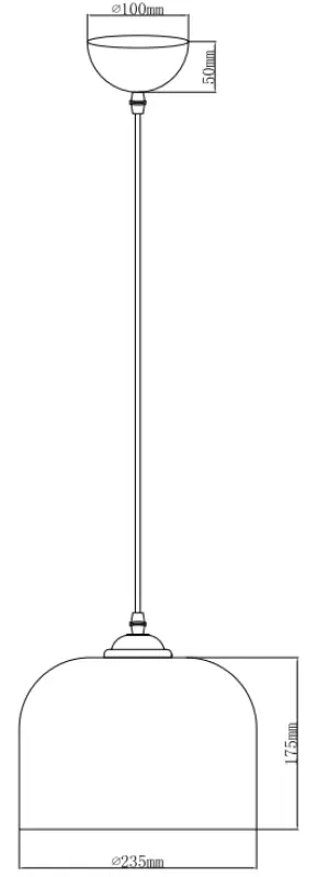 Decor Lati cilindrische amber kleurige hanglamp glas doorsnee 23,5 cm 7146