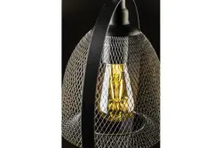 Decor Xalis hanglamp zwarte draadkap met metalen rand doorsnee 18,5 cm 7320