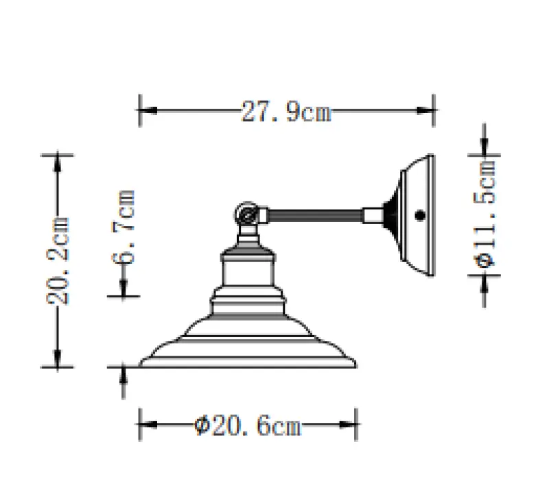 Decor Loret verstelbare antraciet wandlamp 20 cm doorsnee 7727