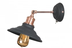 Decor Loret verstelbare zwarte wandlamp met schakelaar 20 cm doorsnee 7901