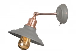 Decor Loret verstelbare grijze wandlamp met schakelaar 20 cm doorsnee 8229