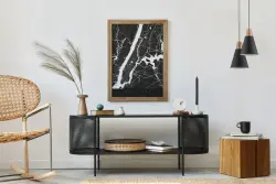 Decor Gianni stijlvolle zwart koperen hanglamp 22 cm doorsnee 9974