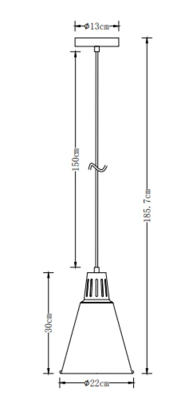 Decor Gianni stijlvolle zwart koperen hanglamp 22 cm doorsnee 9974