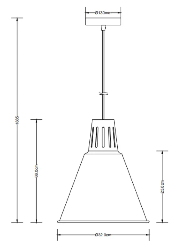 Decor Gianni stijlvolle zwart koperen hanglamp 32 cm doorsnee 8105