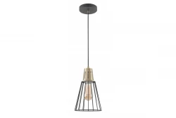 Decor Kaliope modieuze zwarte draadhanglamp 18 cm doorsnee 8068