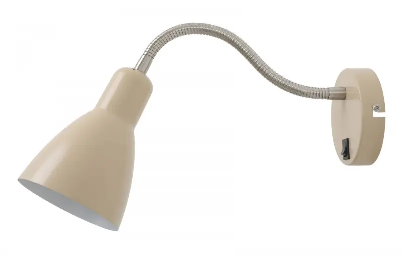 Decor Etore beige wandlamp met metalen arm 11 cm doorsnee 1907