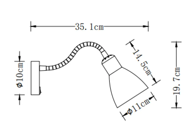 Decor Etore beige wandlamp met metalen arm 11 cm doorsnee 1907