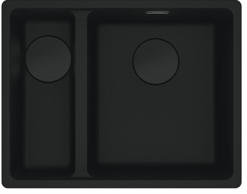 Franke Maris MRG 160-34-15 Fragranite black edition mat zwarte spoelbak onderbouw grote bak rechts
