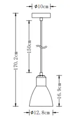 Decor Etore zwarte hanglamp zwarte snoer 2072