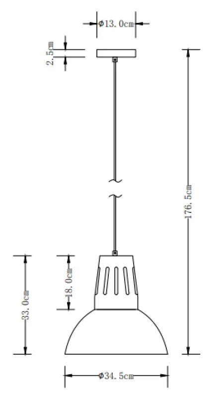 Decor Artemia grijze hanglamp met industriele afwerking 34.5 cm doorsnee 2447
