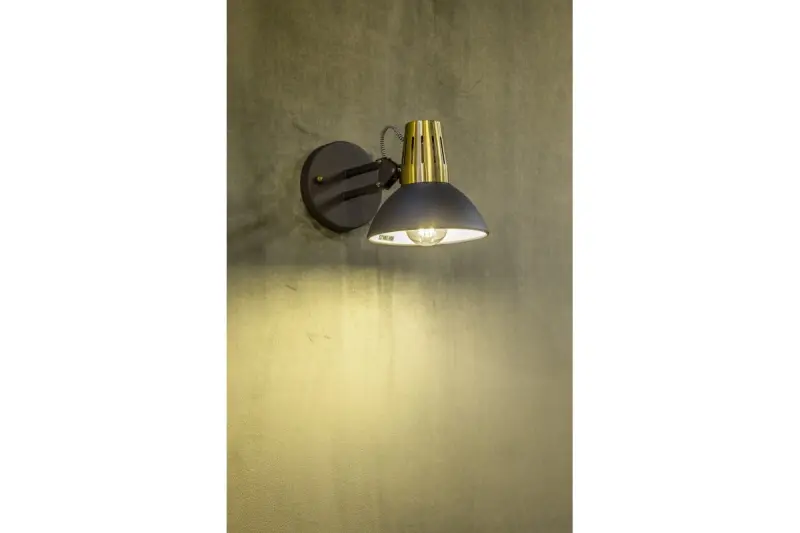 Decor Artemia elegante antraciet wandlamp met metalen arm 16,5 cm doorsnee 2195
