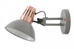 Decor Artemia elegante grijze wandlamp met metalen arm 16,5 cm doorsnee 2164