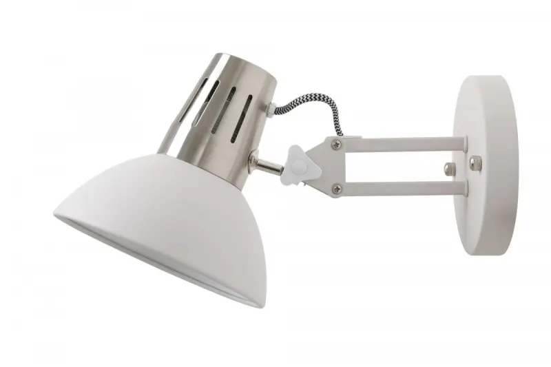 Decor Artemia elegante witte wandlamp met metalen arm 16,5 cm doorsnee 2218