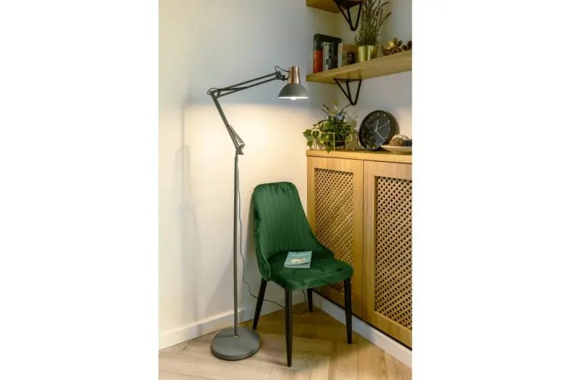 Decor Artemia grijze vloerlamp lange metalen arm doorsnee 16,5 cm 2300