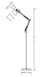 Decor Artemia witte vloerlamp lange metalen arm doorsnee 16,5 cm 2409