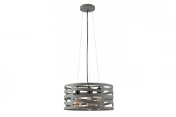 Decor Marisa grijze hanglamp met taps toelopende horizontale tussenruimten max. 3 lichtbronnen doorsnee 40 cm 2607