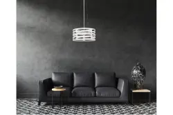 Decor Marisa witte hanglamp met taps toelopende horizontale tussenruimten max. 3 lichtbronnen doorsnee 40 cm 2782