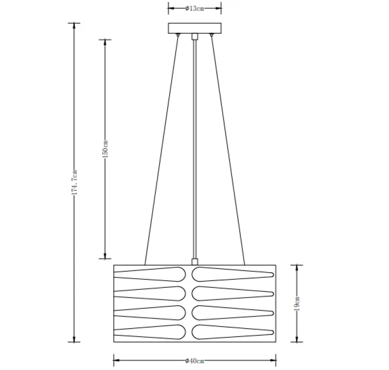 Decor Marisa witte hanglamp met taps toelopende horizontale tussenruimten max. 3 lichtbronnen doorsnee 40 cm 2782