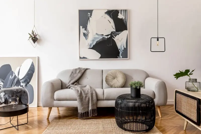 Decor Lija zwarte eenpunts vierkante hanglamp 2614