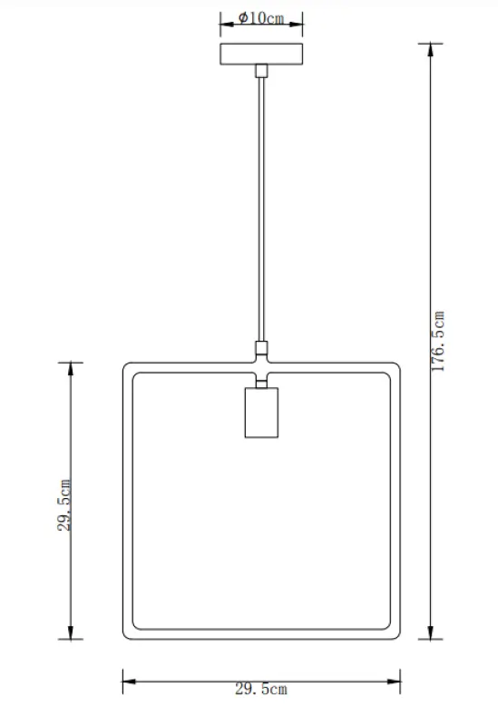 Decor Lija zwarte eenpunts vierkante hanglamp 2614