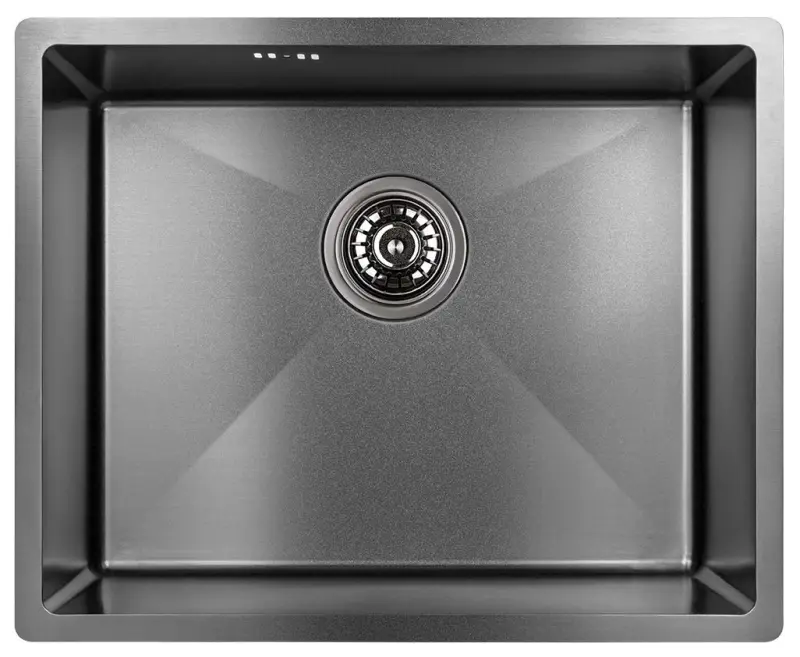 Aquadesign Sinks gun metal RVS spoelbak antraciet kleur PVD 50x40 onderbouw vlakbouw en opbouw 1208957702