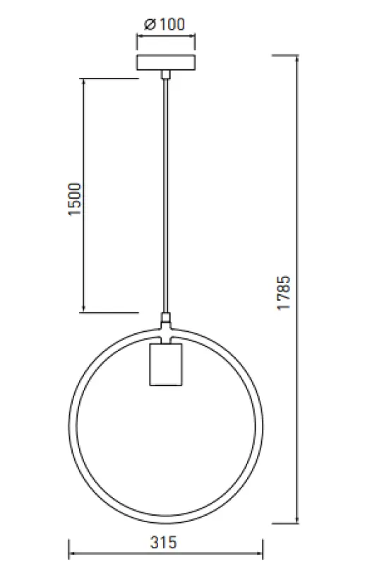 Decor Fija zwarte ronde eenpunts hanglamp 2805