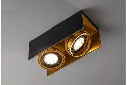 Decor Verso zwart gouden plafondlamp met bewegende kop twee lichtbronnen 4212