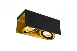 Decor Verso zwart gouden plafondlamp met bewegende kop twee lichtbronnen 4212