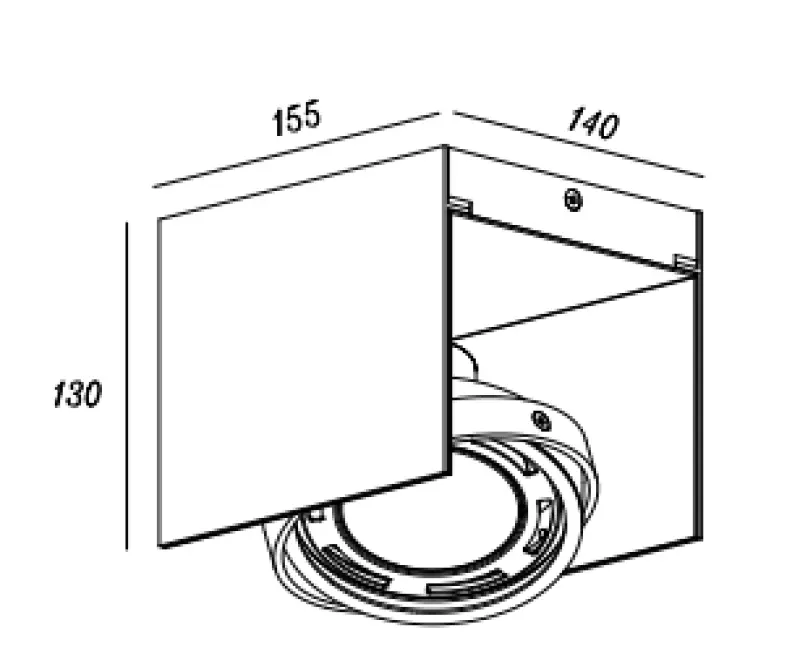 Decor Verso zwart wit plafondlamp met bewegende kop 1 lichtbron 4236