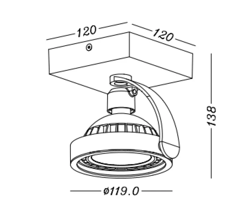 Decor Wally plafondlamp of wandlamp antraciet in bewegende kop 1 lichtbron 4281