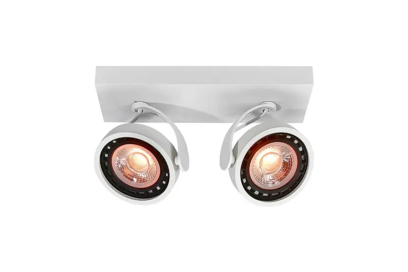 Decor Wally plafondlamp of wandlamp wit in bewegende kop 2 lichtbronnen 4373