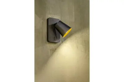 Decor Elli moderne zwarte wandlamp met schakelaar en 1 lichtbron 4533