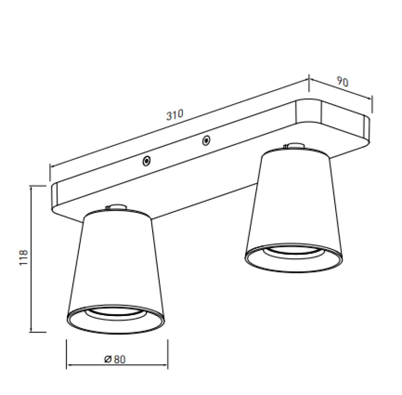 Decor Elli moderne witte plafondlamp met 2 lichtbronnen 4489