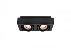 Decor Loid functionele zwarte 2-punts rechthoekige plafondlamp met 2 lichtbronnen 4700