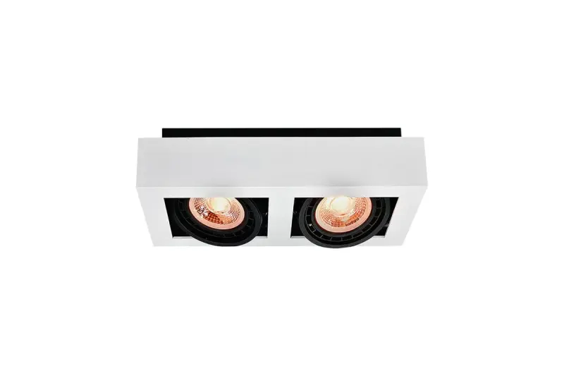Decor Loid functionele witte 2-punts rechthoekige plafondlamp met 2 lichtbronnen 4663