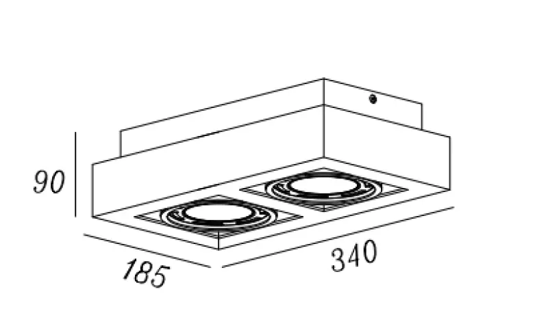 Decor Loid functionele witte 2-punts rechthoekige plafondlamp met 2 lichtbronnen 4663