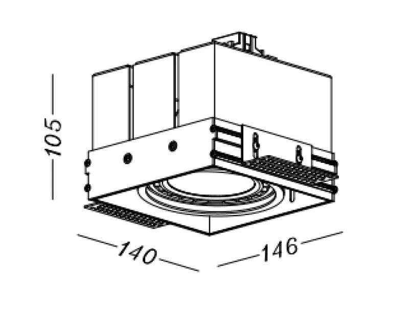 Decor Milo zwarte frameloze plafondinbouwlamp met 1 lichtbron 4731