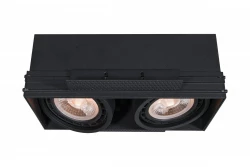Decor Milo zwarte frameloze plafondinbouwlamp met 2 lichtbronnen 4755