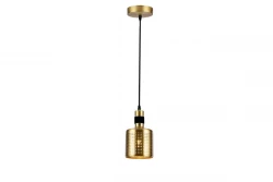 Decor Bellis zwart gouden cilindrische hanglamp met 1 lichtbron 4666
